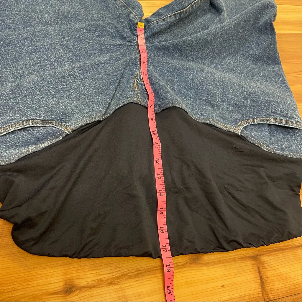 Isabel 90s Straight Maternity Denim Jeans Over The Belly Crossover Panel New 16 Blue Size undefined - Image 12