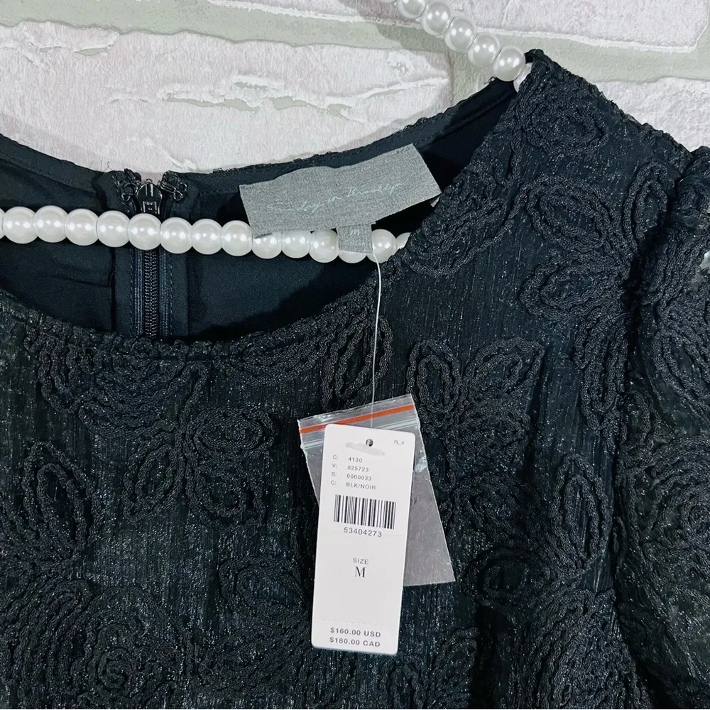 Anthropologie Sunday in Brooklyn NWT Violetta Lace Black Dress Size M - Image 8