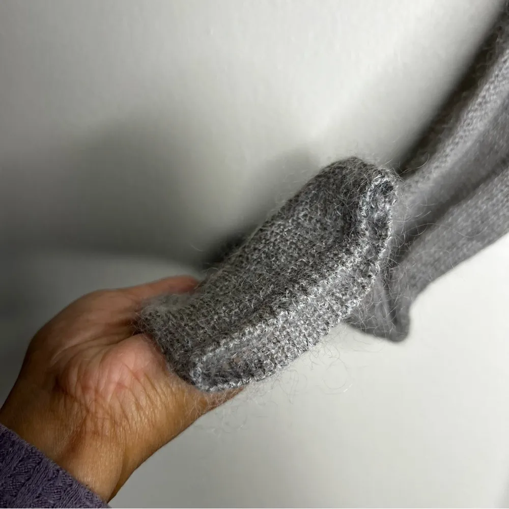 Sigrid Olsen Mohair Blend Open Knit Embroidered V-Neck Button Front Cardigan - Image 6