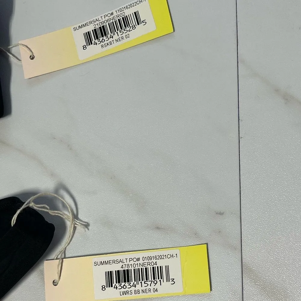 NWT Summersalt one shoulder black bikini top low rise black bikini bottom xs s - Image 3