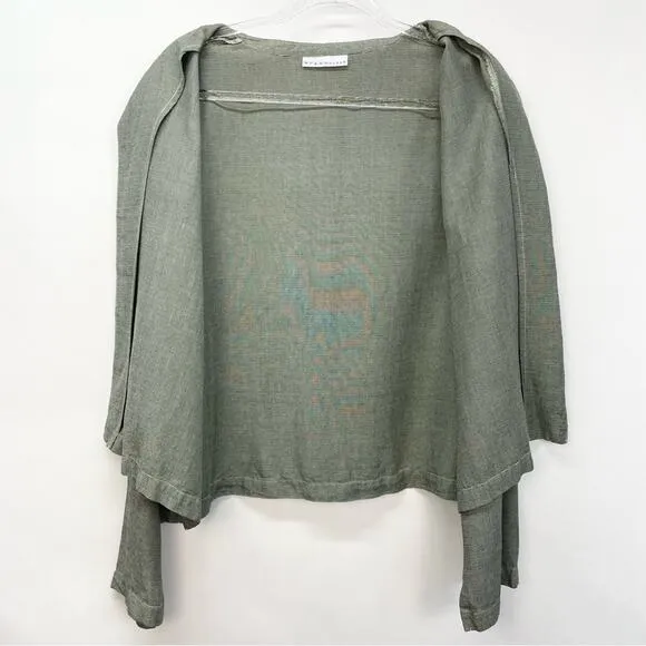 Bryn Walker  Open Front Jacket Size Large‎ Olive 100% Tencel - Image 8