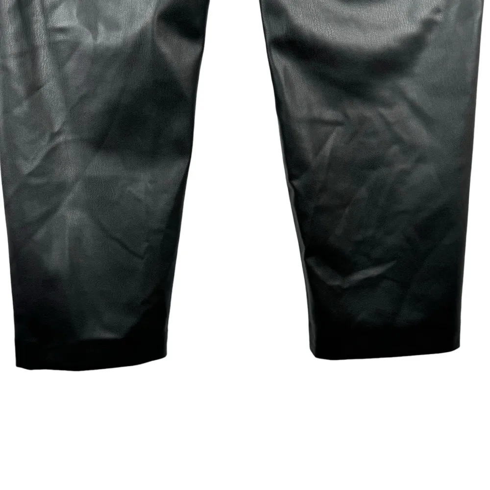 Zara Ankle Faux Leather Pants High Rise  Black Size Small - Image 8