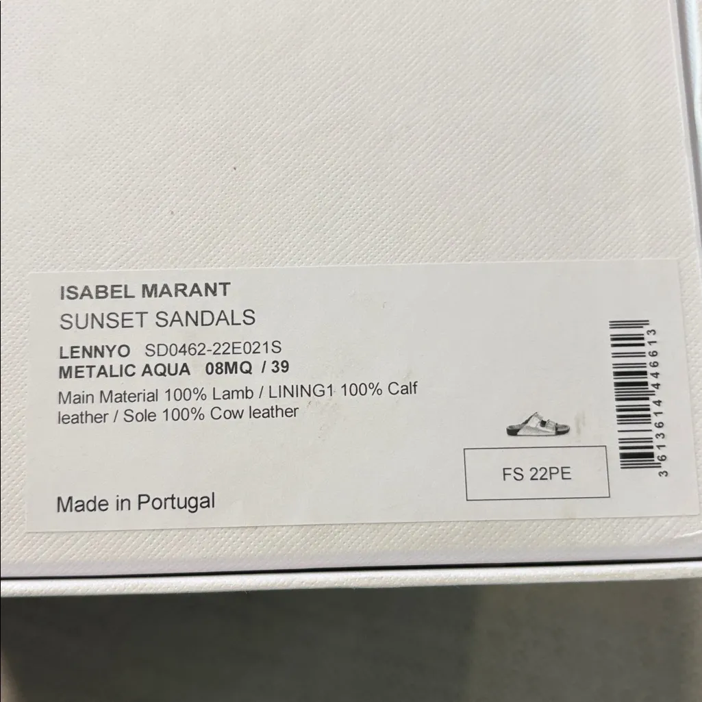 ISABEL MARANT Lennyo Sunset Metallic Aqua Sandal - NEW - SIZE 39 - Image 9