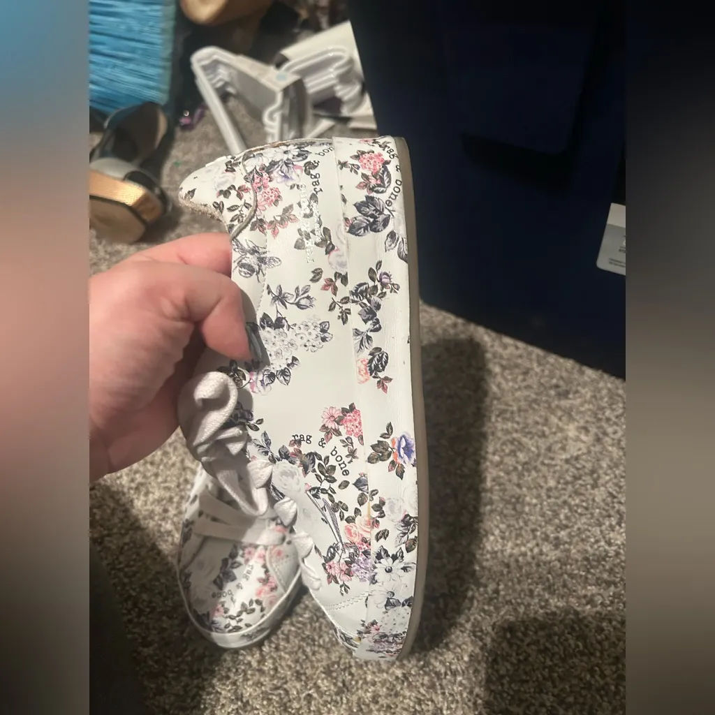 Rag & Bone Floral Leather Sneakers - Image 9