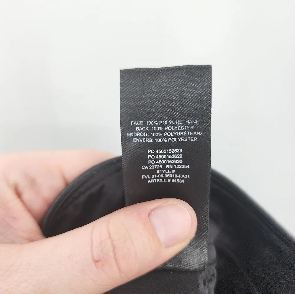 Babaton Aritzia Black Vegan Fuax Leather Women 0 Super High Rise Straught‎ Pants - Image 9