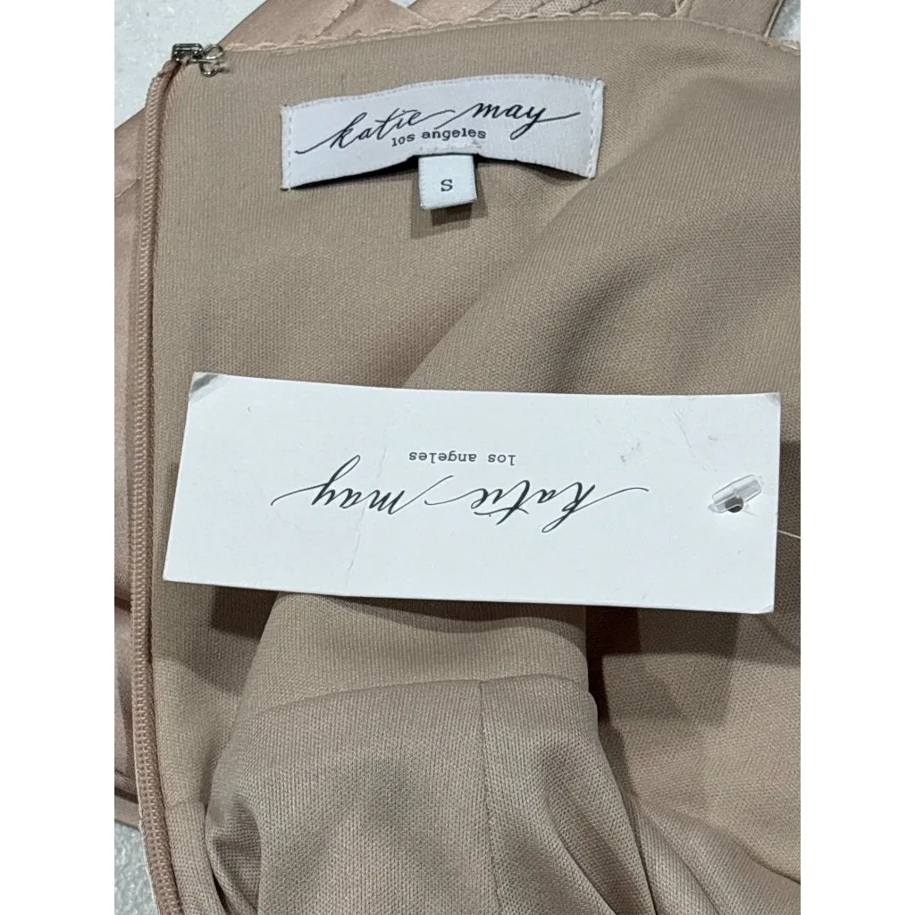 Katie May Teagan Dress in Cafe Small New Women Satin Midi Corset Cocktail - Image 7