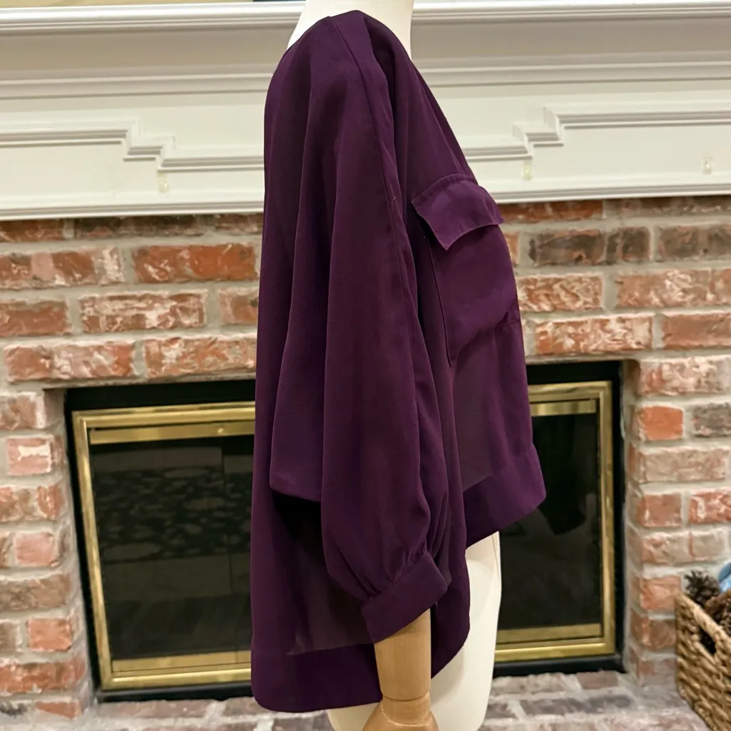 Forever 21 Deep Purple Semi-sheer Crop Top / M / Excellent condition - Image 5