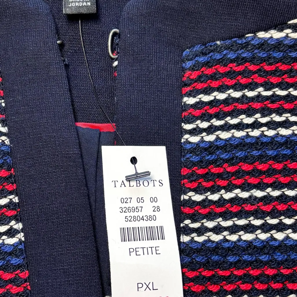 TALBOTS Woven Blue Red White Striped Cotton Blend Blazer Jacket Size XL P NEW‎ - Image 13