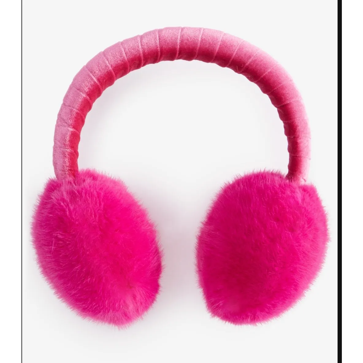 Brand New On 34th Women's One Size Faux Fur Pink Plush Ear Muffs $44 - Image 2
