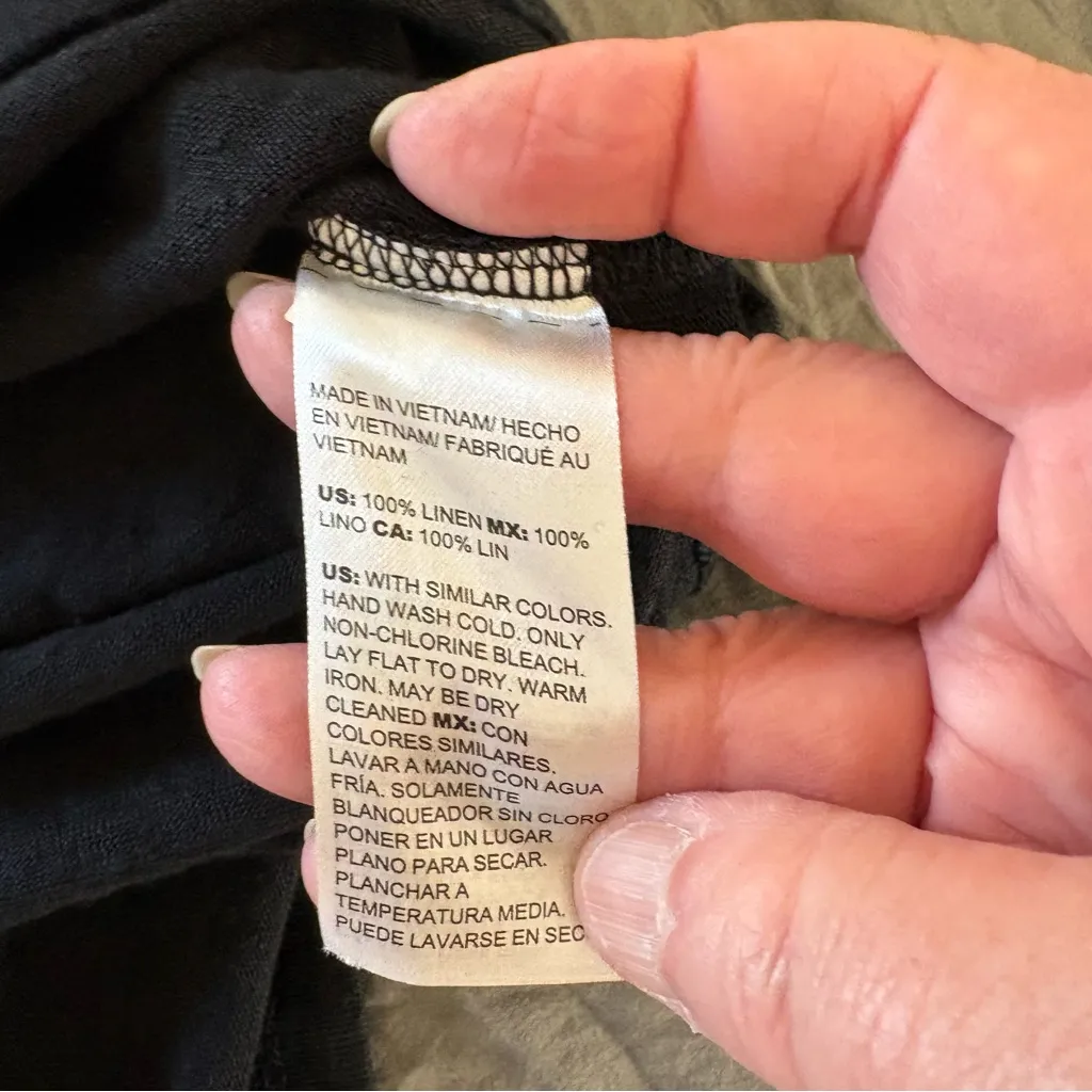 Chico’s Linen Two Pocket Collared  Popover. Size Medium/ Chico’s 1. - Image 9
