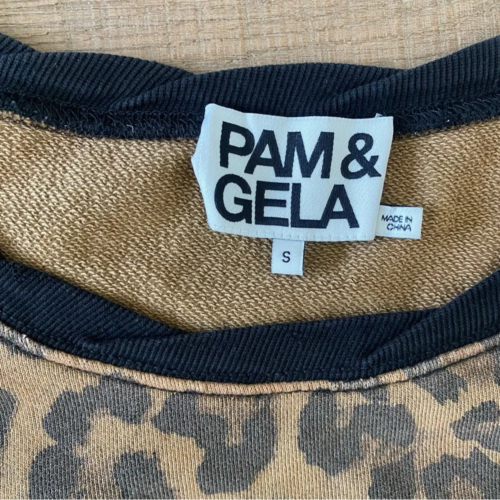 Pam & Gela  cheetah leopard print side tie sweatshirt pullover - Image 4