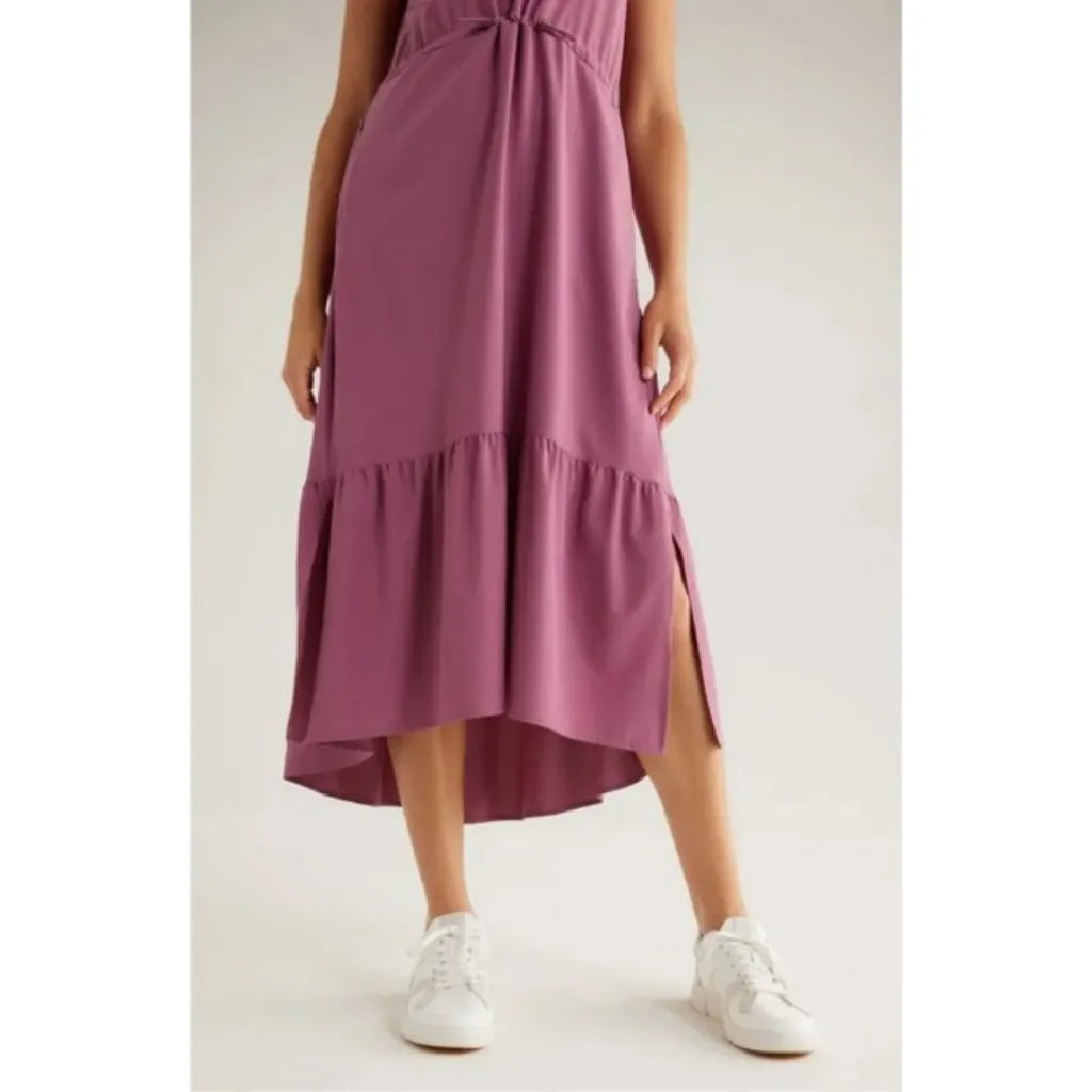 💕ZELLA💕 Pursuit Tiered Midi Dress ~ Purple Thunder Medium M NWT - Image 3