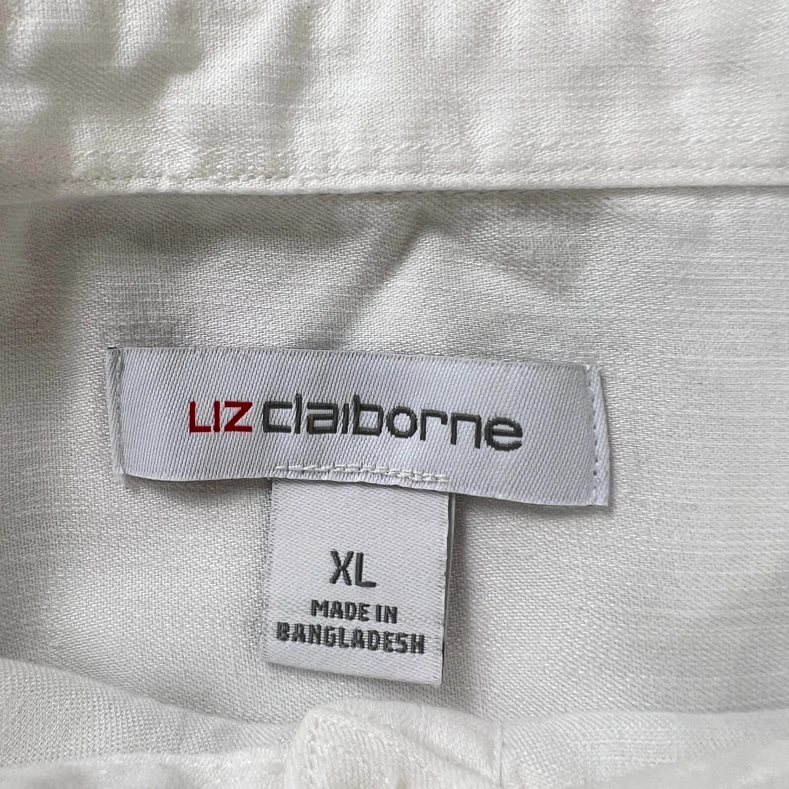 Liz‎ Claiborne White Tencel Lyocell Button Down Shirt Women's XL Soft Blouse - Image 3