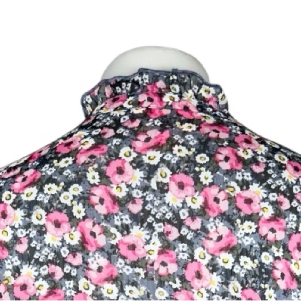 EVRI Womens BOHO Midi Dress Size Gray Pink Floral Tiered Chiffon Sheer Sz 3X NWT - Image 14