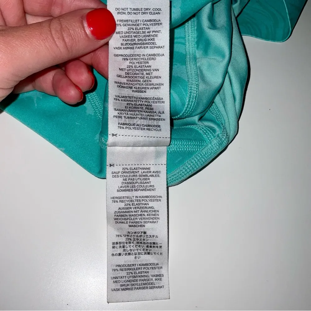 Gymshark Power High Rise Shorts Bright Turquoise Print Size: S - Image 8