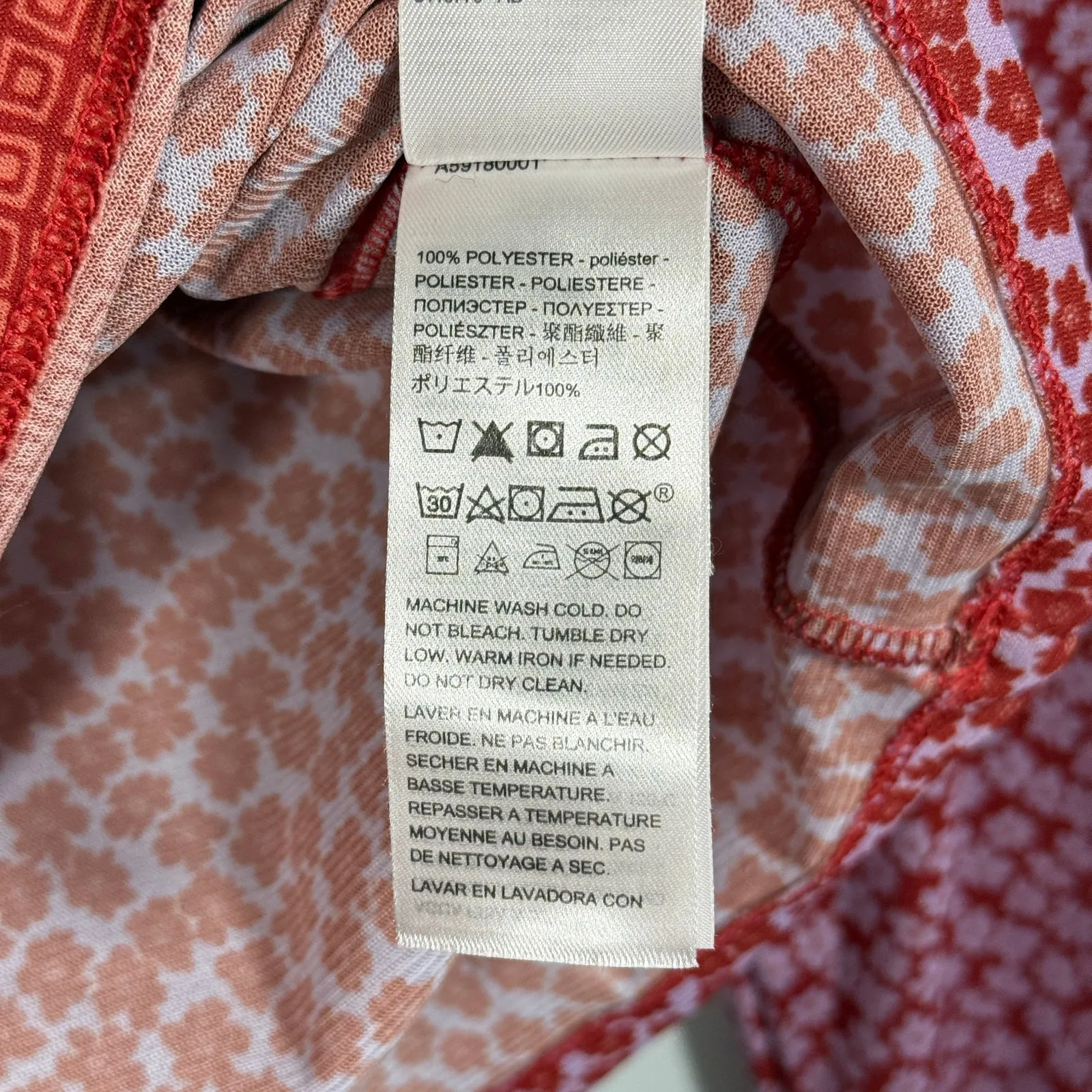 Levi’s Mesh Patchwork Long Sleeve Top XL Sheer Floral Geometric Print Y2K - Image 6