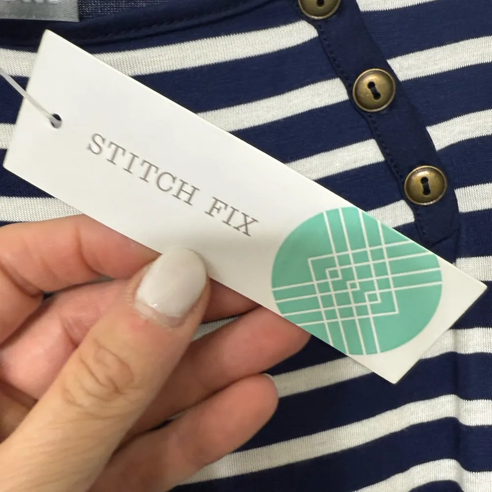 Loveappella Navy and White Striped Long Sleeve Top NWT - Image 7