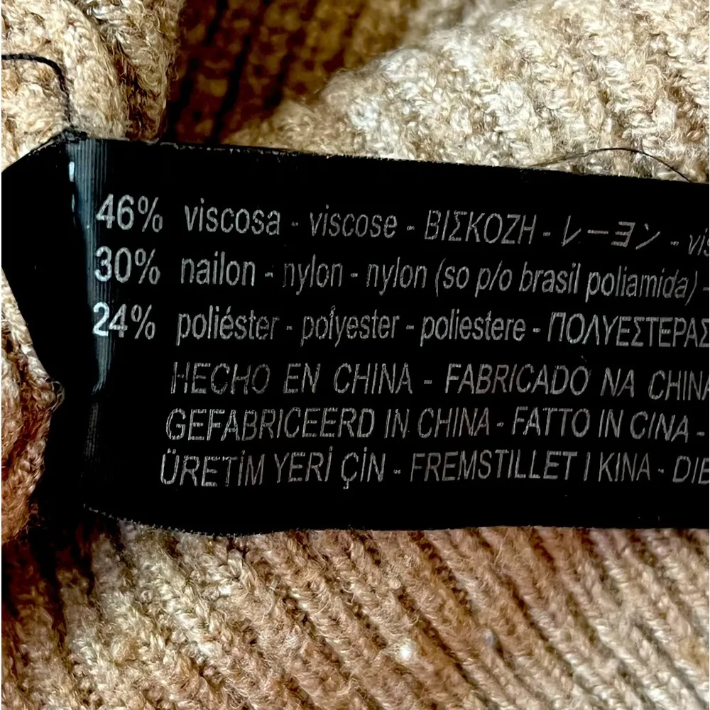 Zara Knit Ribbed Cropped Sweater Tan Size Small - Image 4