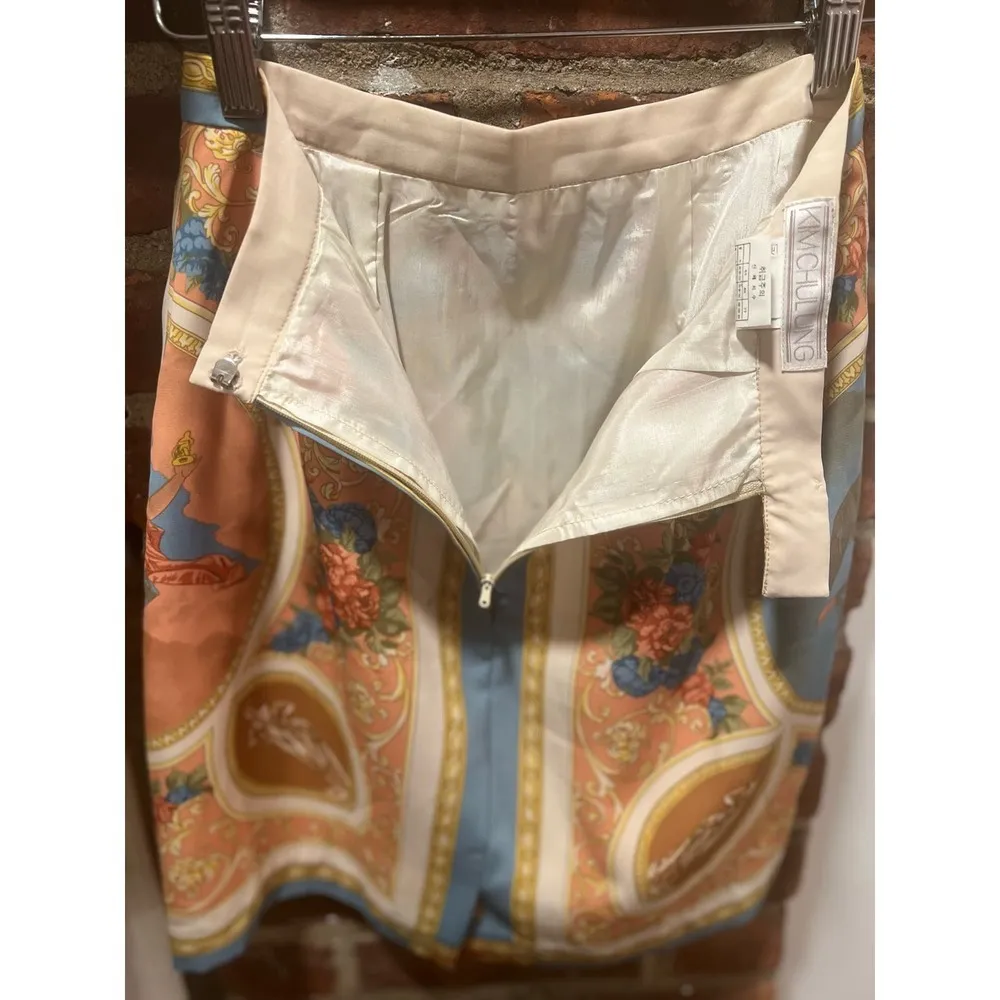 NWOT Korean Romantic Elegant Tapestry Scarf Print Mini Skirt size 0 - Image 6