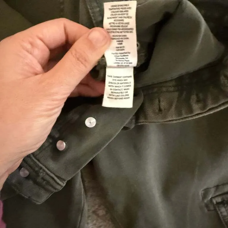 Free People‎ Women's Green High Rise Utility Ankle Cargo Jeans Pants Size 29 - Image 6