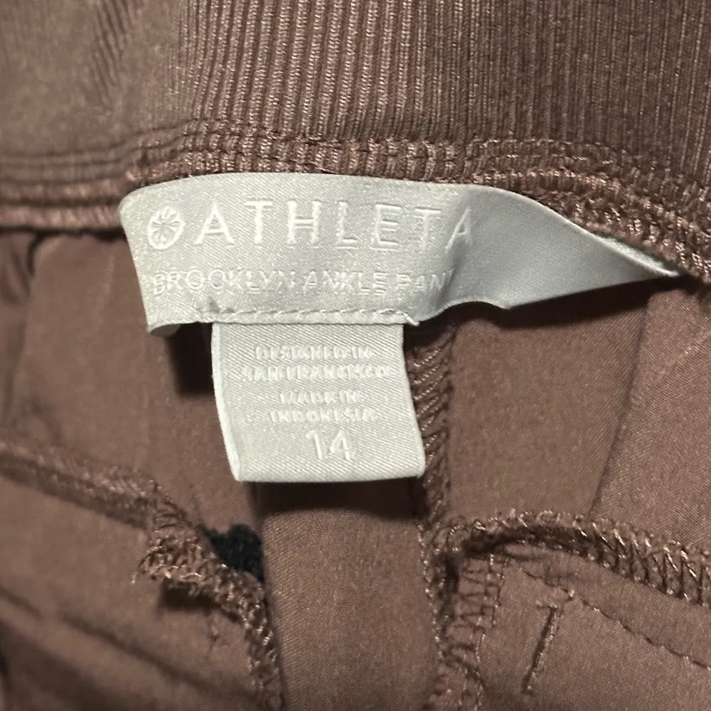 Athleta Brooklyn Ankle Pants Athletic Sporty Slim Fit Stretch Heart Rose Sz 14 - Image 7