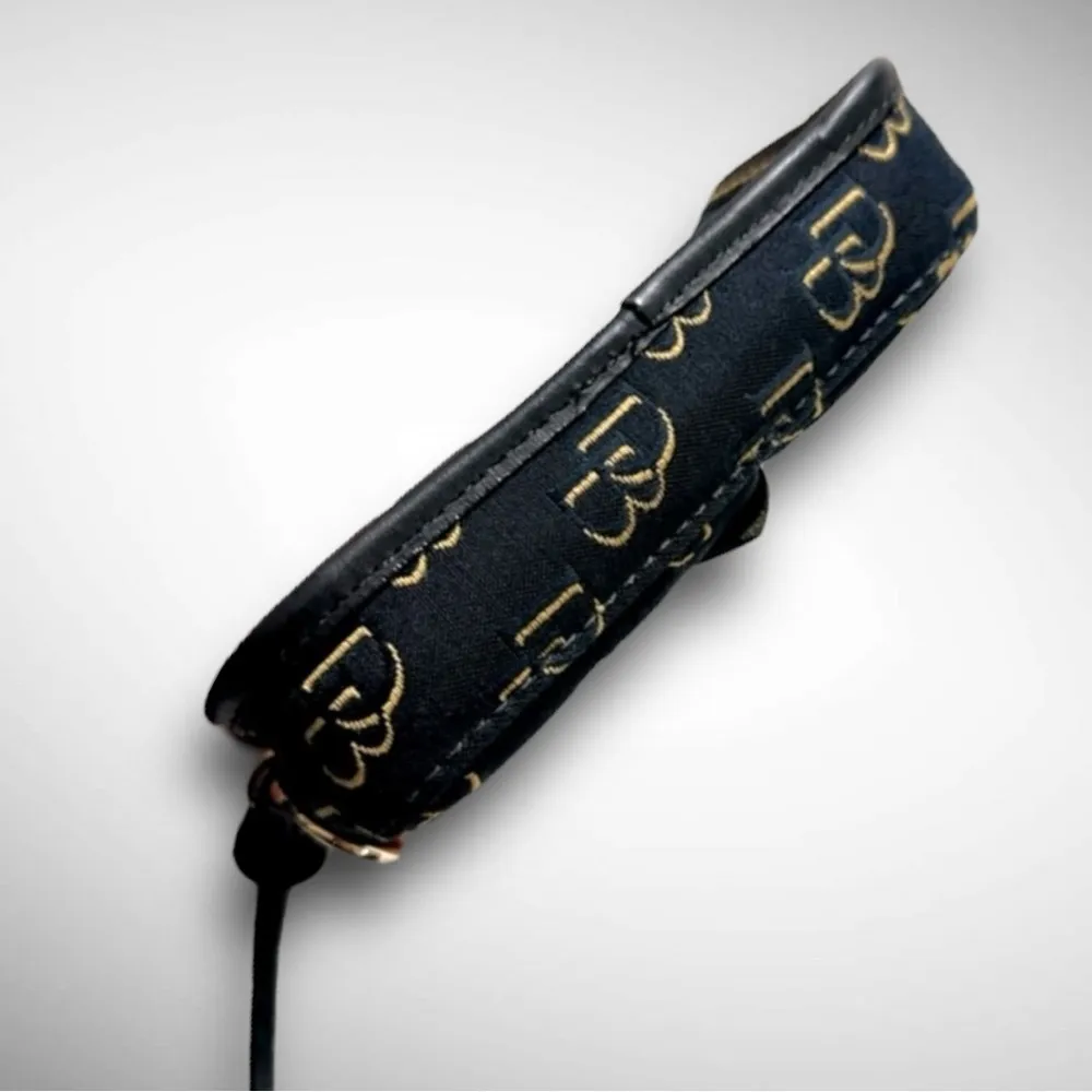 DOONEY & BOURKE 🪢 1975 SIGNATURE COLLINS FLAP CLUTCH IN BLACK & YELLOW - Image 9