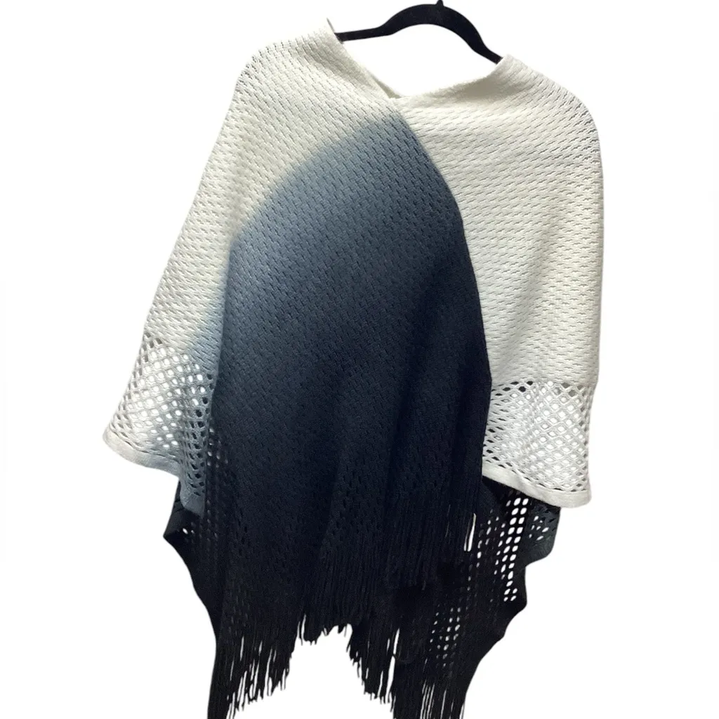 Styline. Knit ombré poncho. OSFM Black Size undefined - Image 4