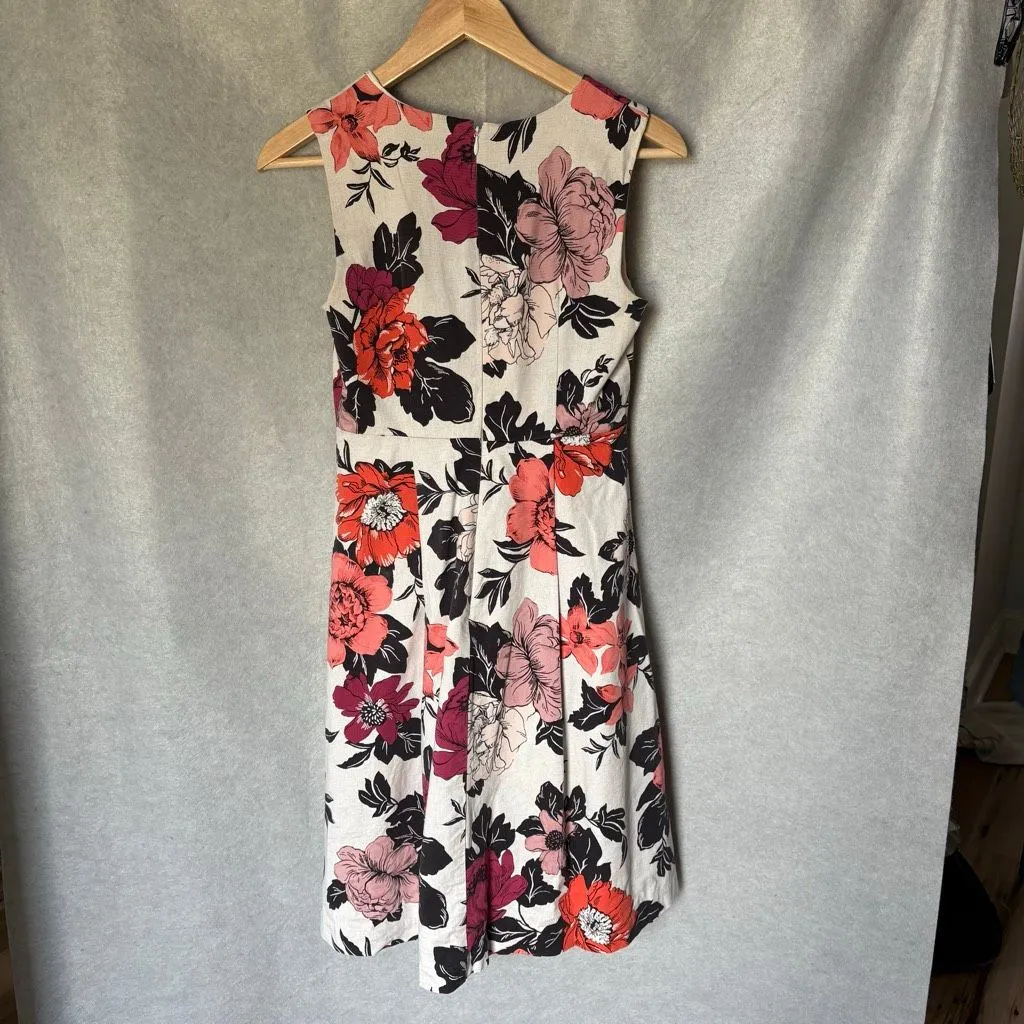 Ann taylor Sundrenched Floral Flare Midi Dress size 0 - Image 3