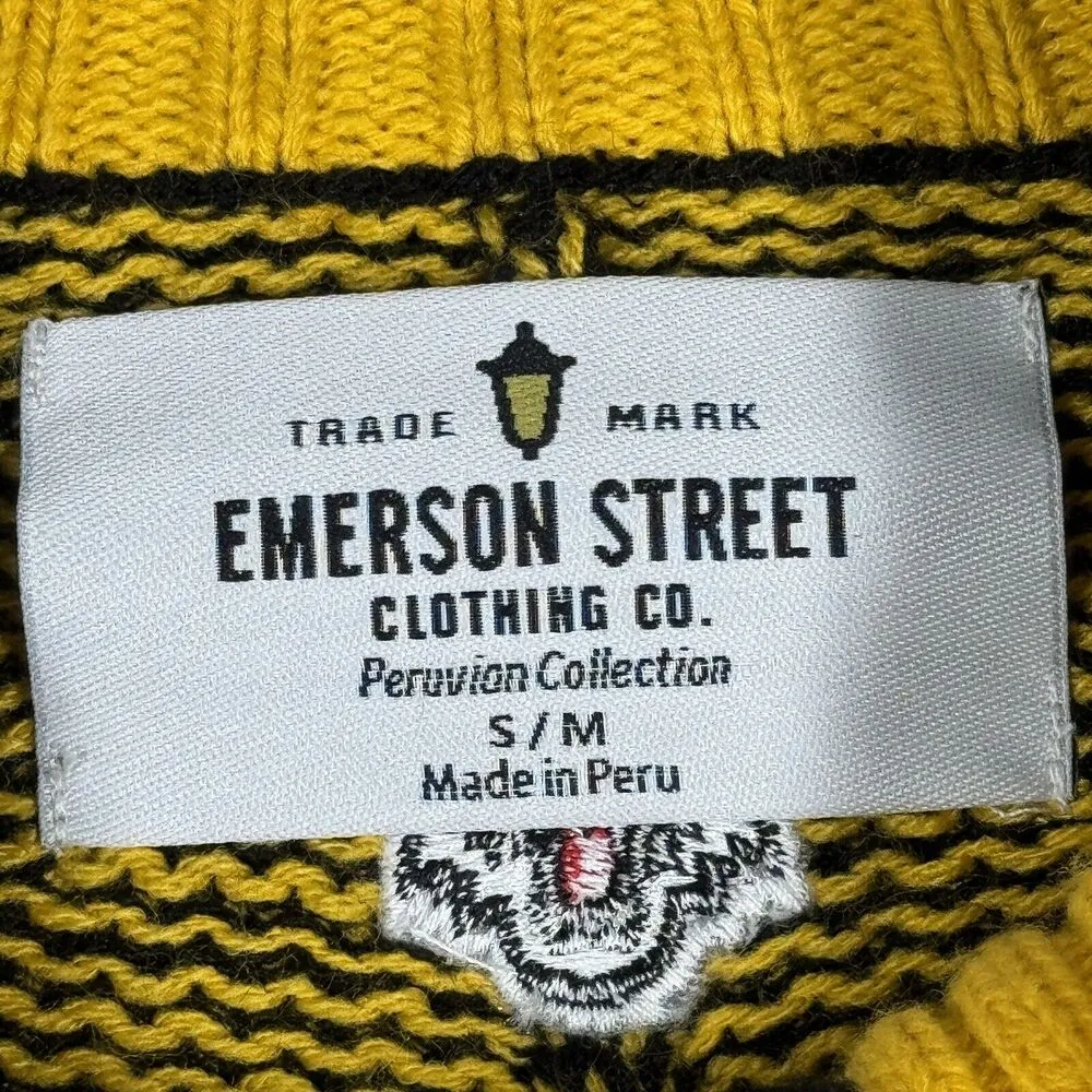 Emerson Street Poncho Womens Small Medium Peruvian Collection Cape Sweater Tiger Black - Image 8