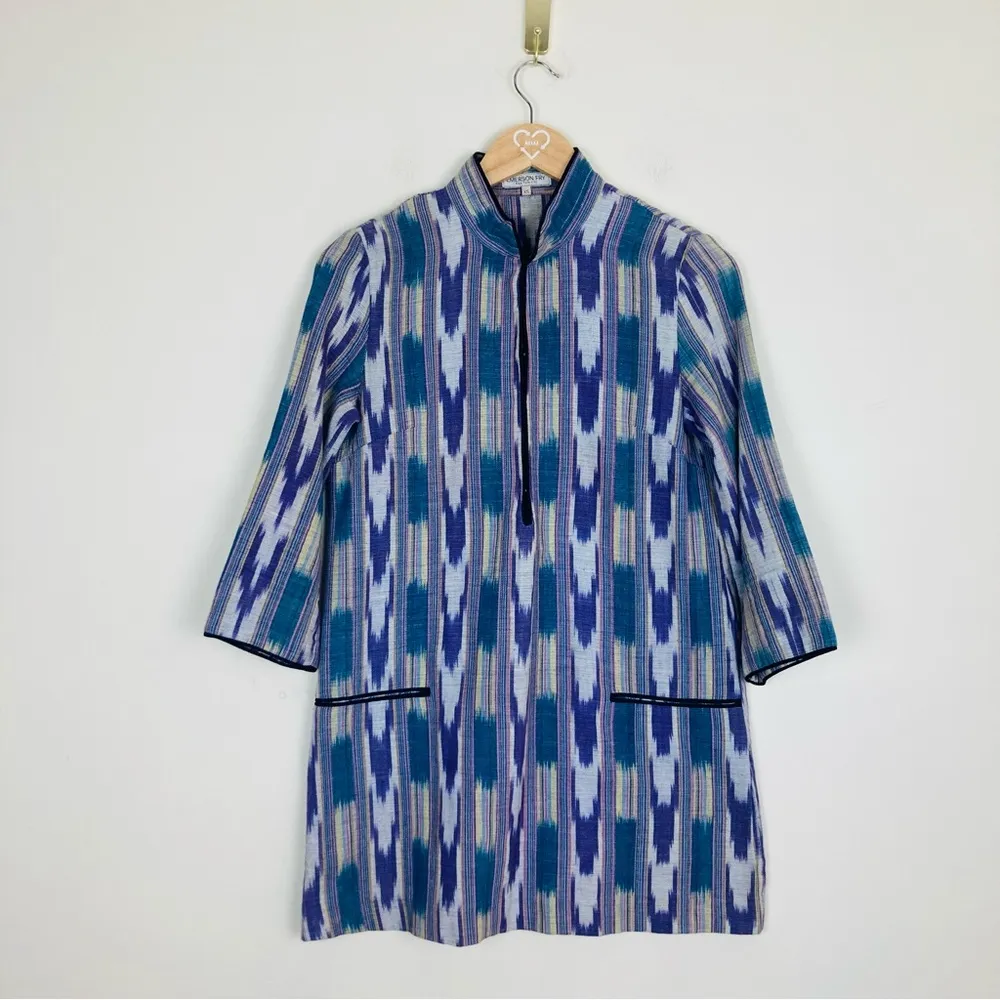 Emerson Fry boho purple ikat print tunic mini dress or top. XS - Image 3