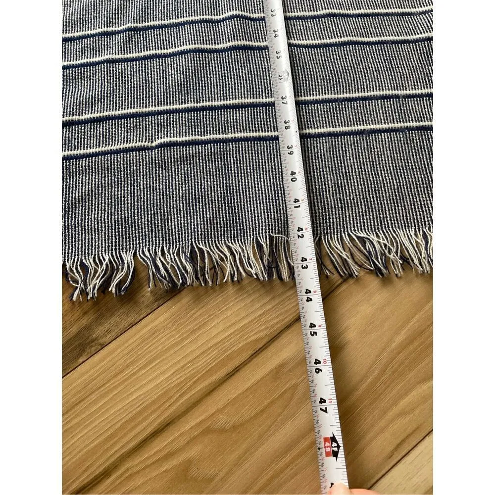 Japanese square scarf with fringe Gray - Image 4