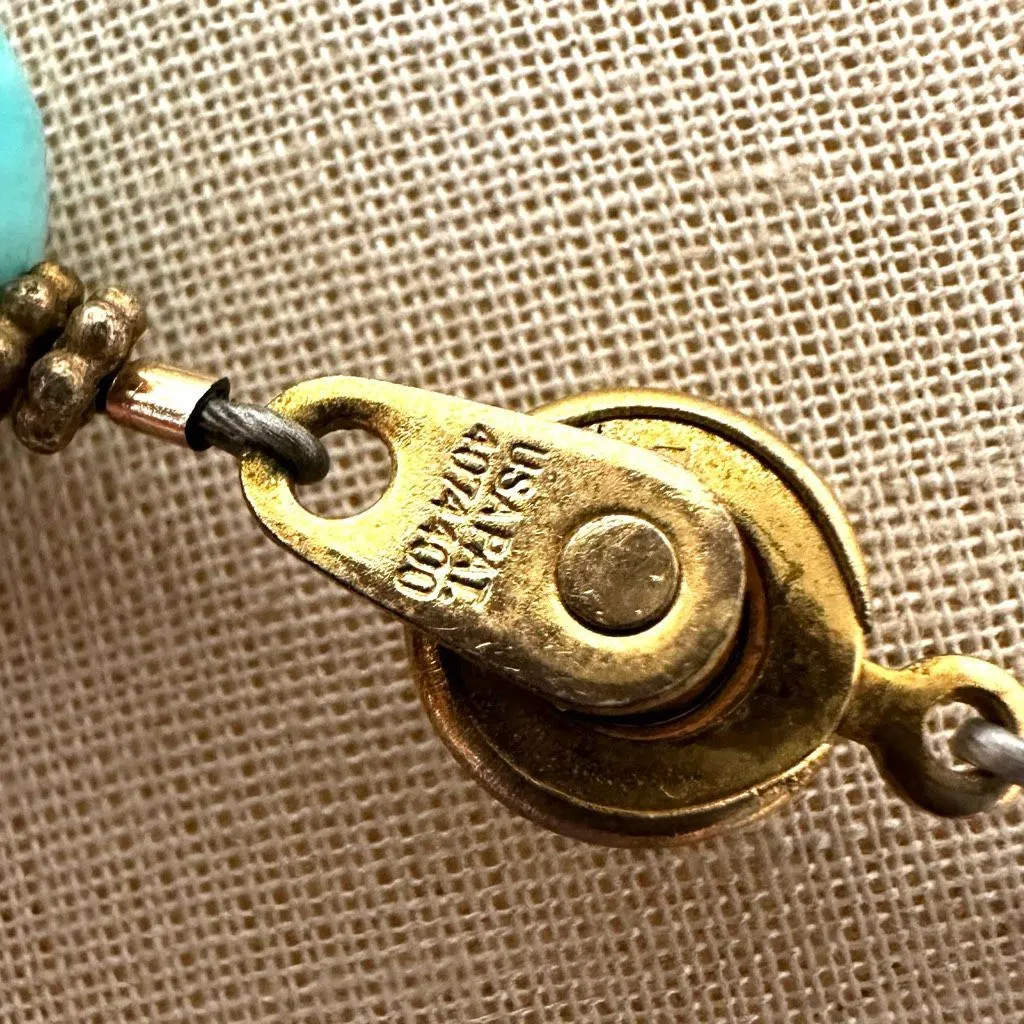 Artisan Goldstone & Dyed Quartz Beaded Statement Necklace - Image 9