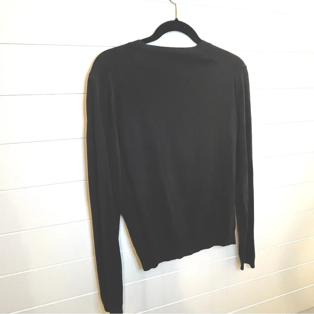 J. Crew Classic Black Cardigan Pockets Size Medium Minimalist Neutral Layering - Image 9