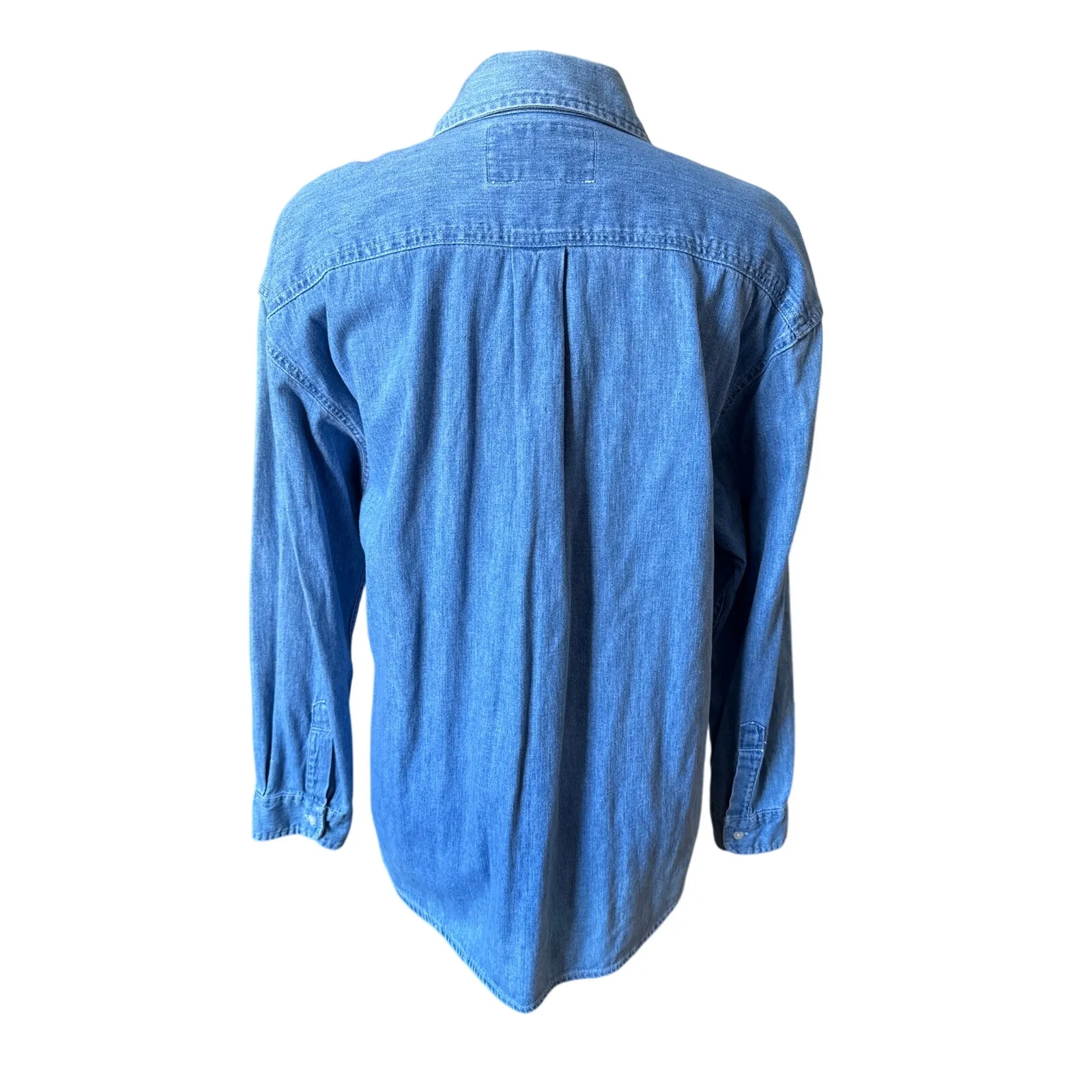 Vintage 90s Express Chambray Denim Button Down Women's Shirt Size Large - Image 4