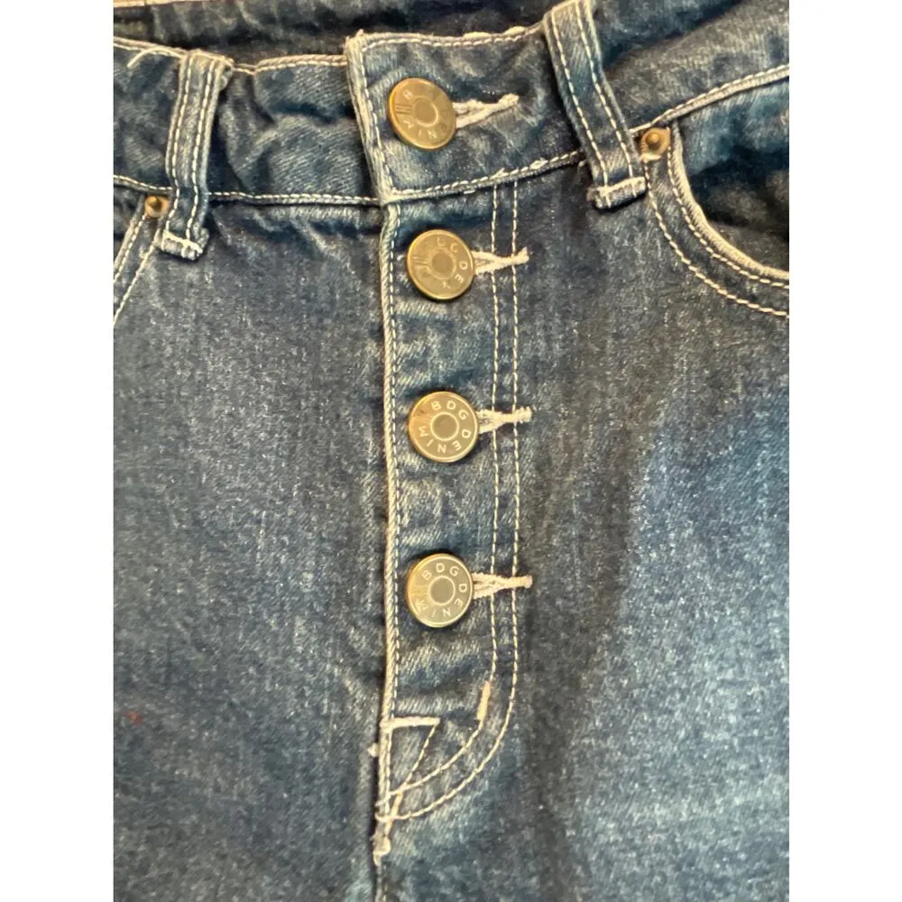 BDG Super High Rise Foxy Button Fly Cuffed Denim Jean Short Shorts 26w - Image 3