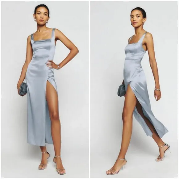 💕REFORMATION💕 Solay Silk Dress ~ Mineral 10 NWT - Image 2