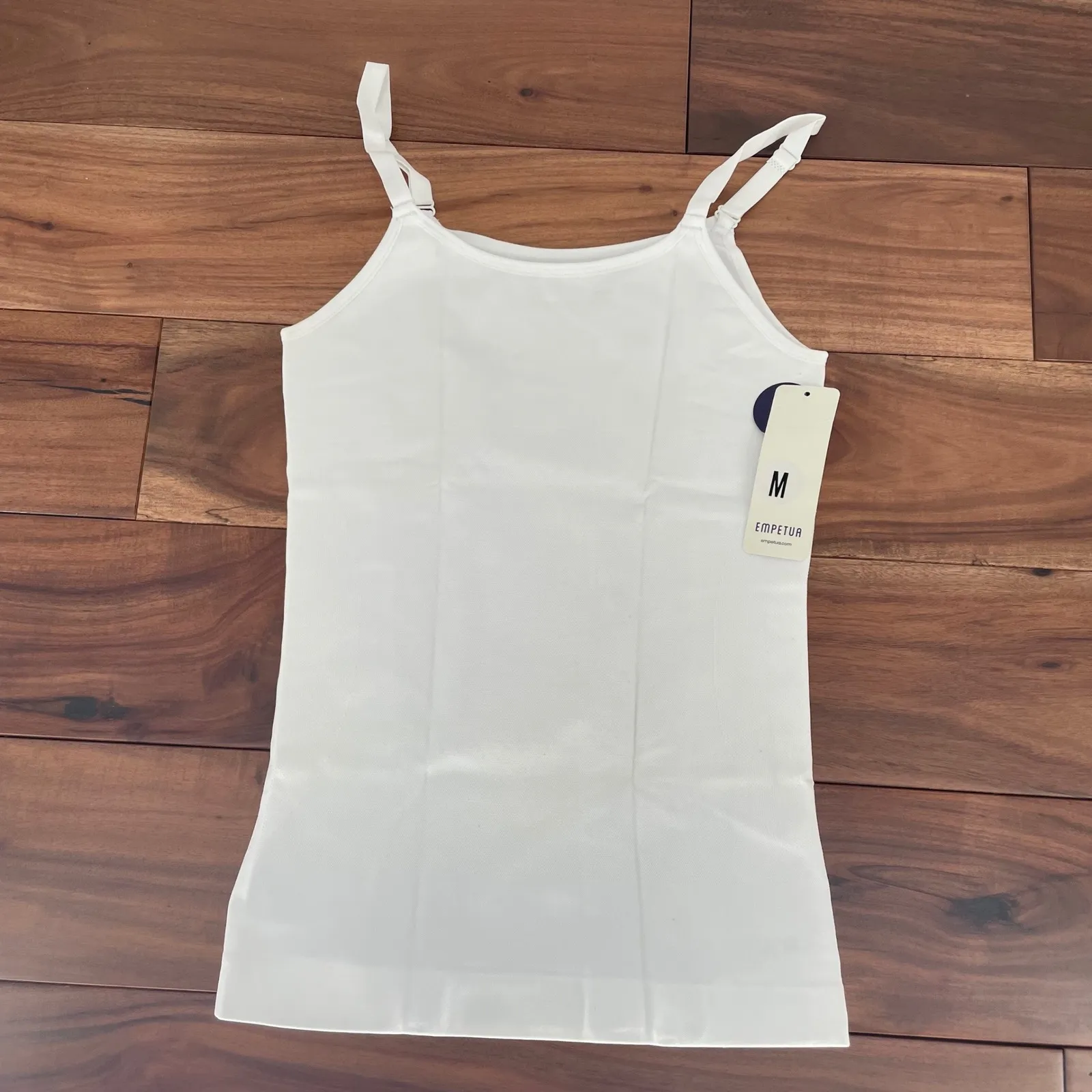 EMPETUA Scoop Neck Cami White Knit Tank Top Size Medium - Image 2
