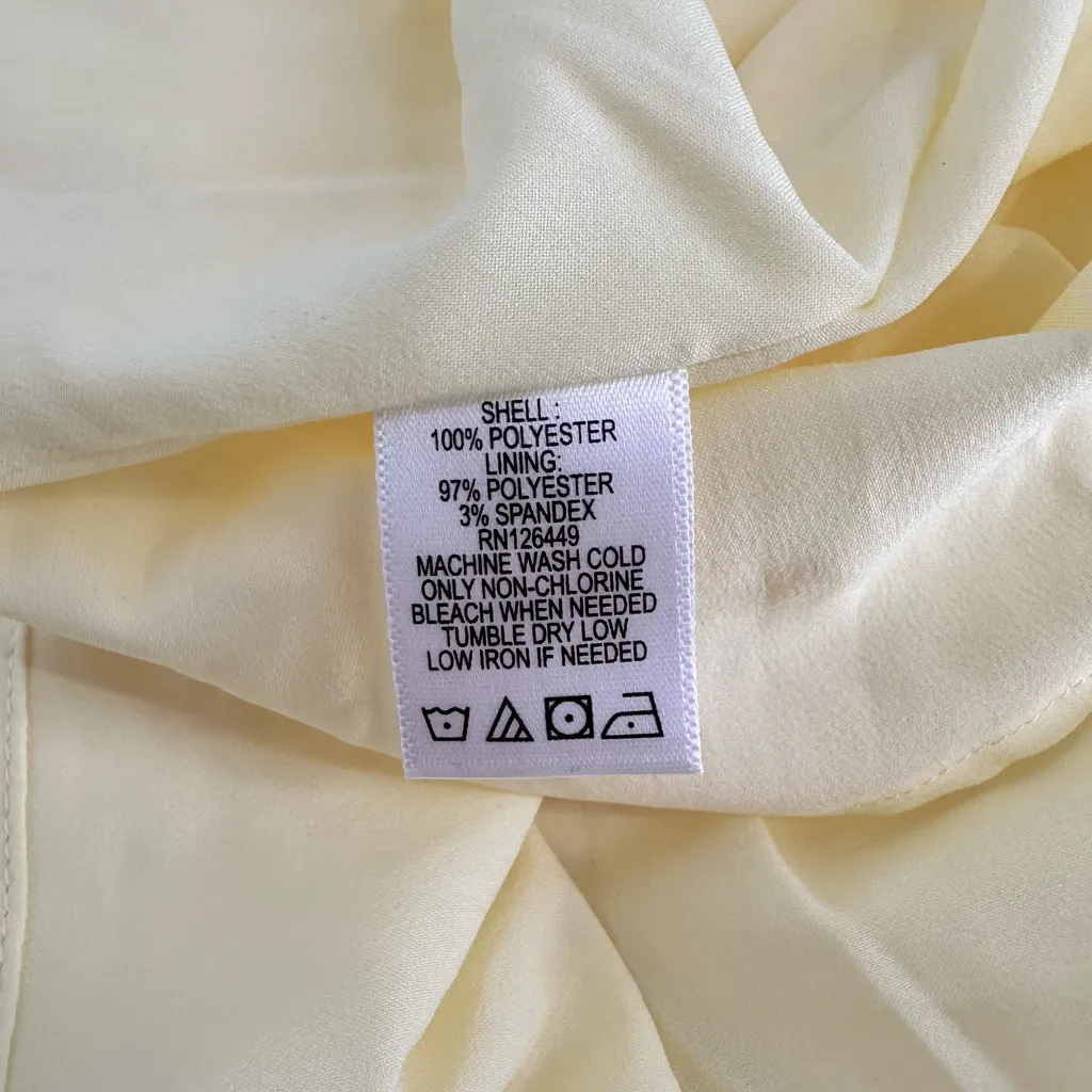 Marc Bouwer Yellow Floral Tiered Midi Dress size Large Ruffle Flutter Sleeves - Image 10