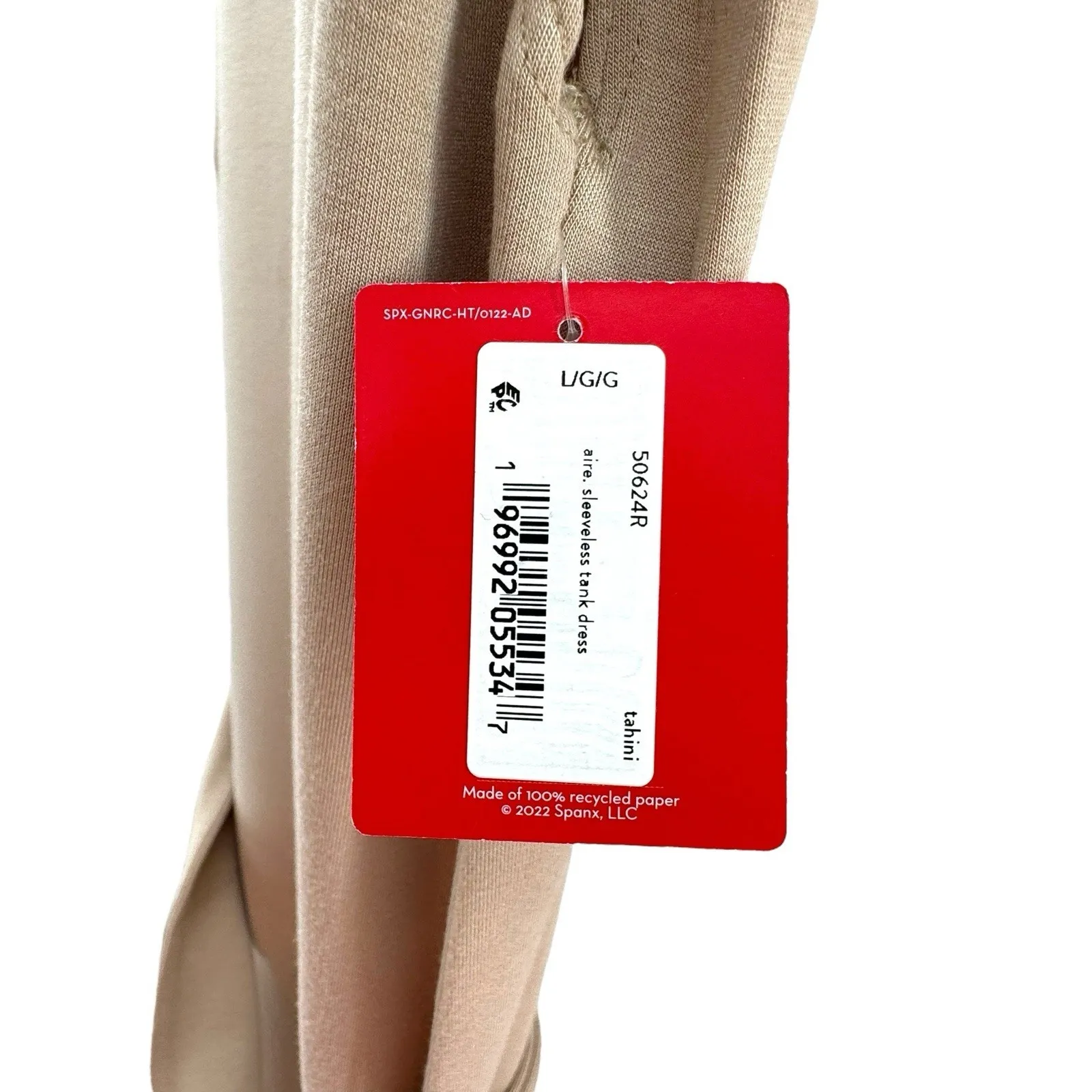 SPANX Air Essentials Tank‎ Dress Large Tahini Scuba Knit Sleeveless Belted NWT - Image 6