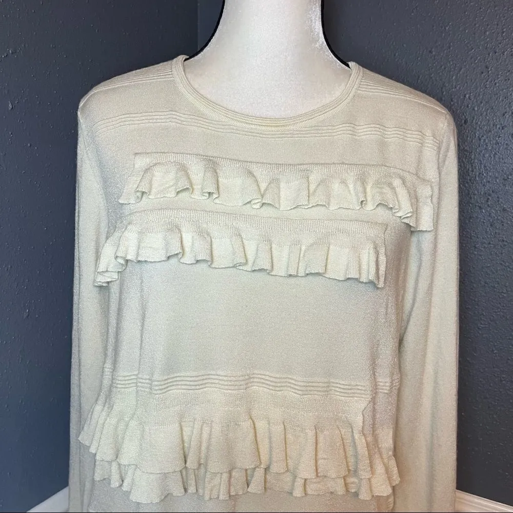 Diane von Furstenberg Benni Ruffled Merino Pullover Sweater - Image 8