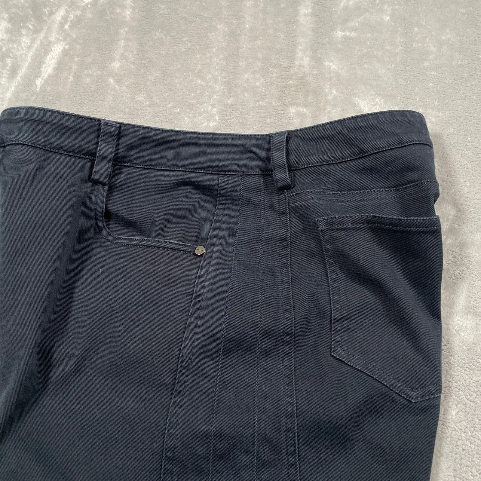 TWP Pants 8 Blue Wide Leg Stretch Casual Chic Quiet Luxury Classic Capsule Twill - Image 5