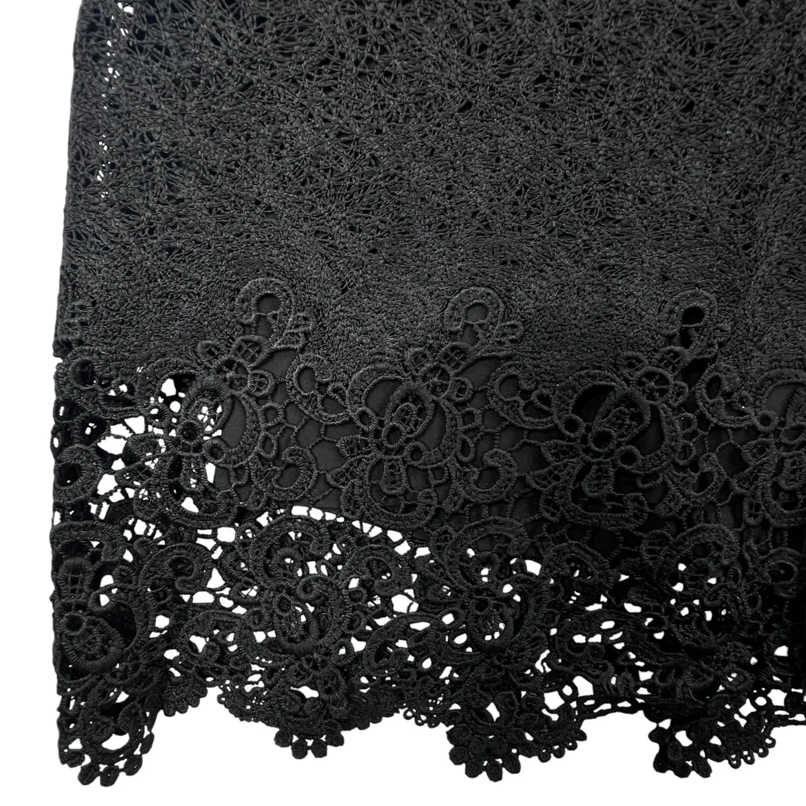 Banana Republic Heritage Belted Lace Shirt Dress Women Size 2 Black Crochet Hem - Image 15