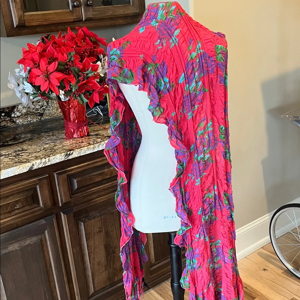 Cejon colorful Pink Purple Floral Long Fashion Scarf - Image 6