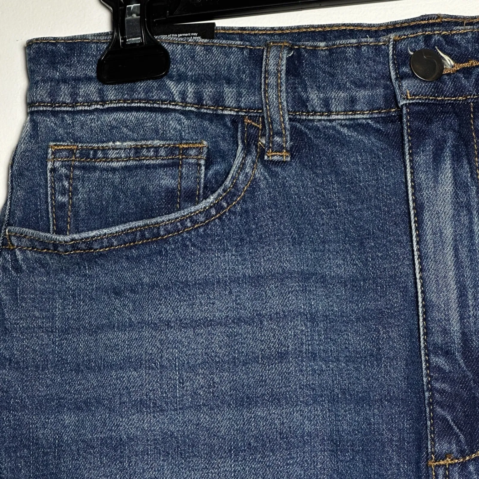 JOES JEANS High Rise Midi Skirt Blue Denim Raw Hem Size 30 - Image 9