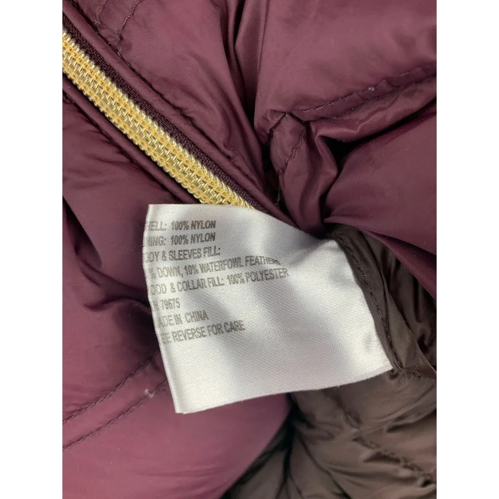 Michael Kors Womens XS Packable Down Puffer Jacket Nylon Plum - Image 5