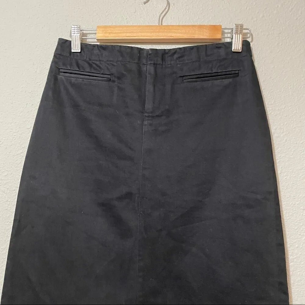 AX Armani Exchange Black Pencil Skirt Womens 0P Straight Preppy Dark Academia - Image 2