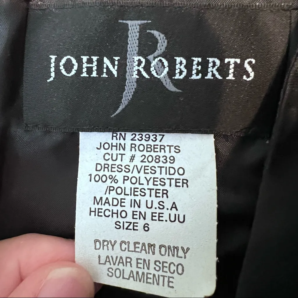 Formal cocktail wrap dress black and burgundy wedding size 6 - Image 13