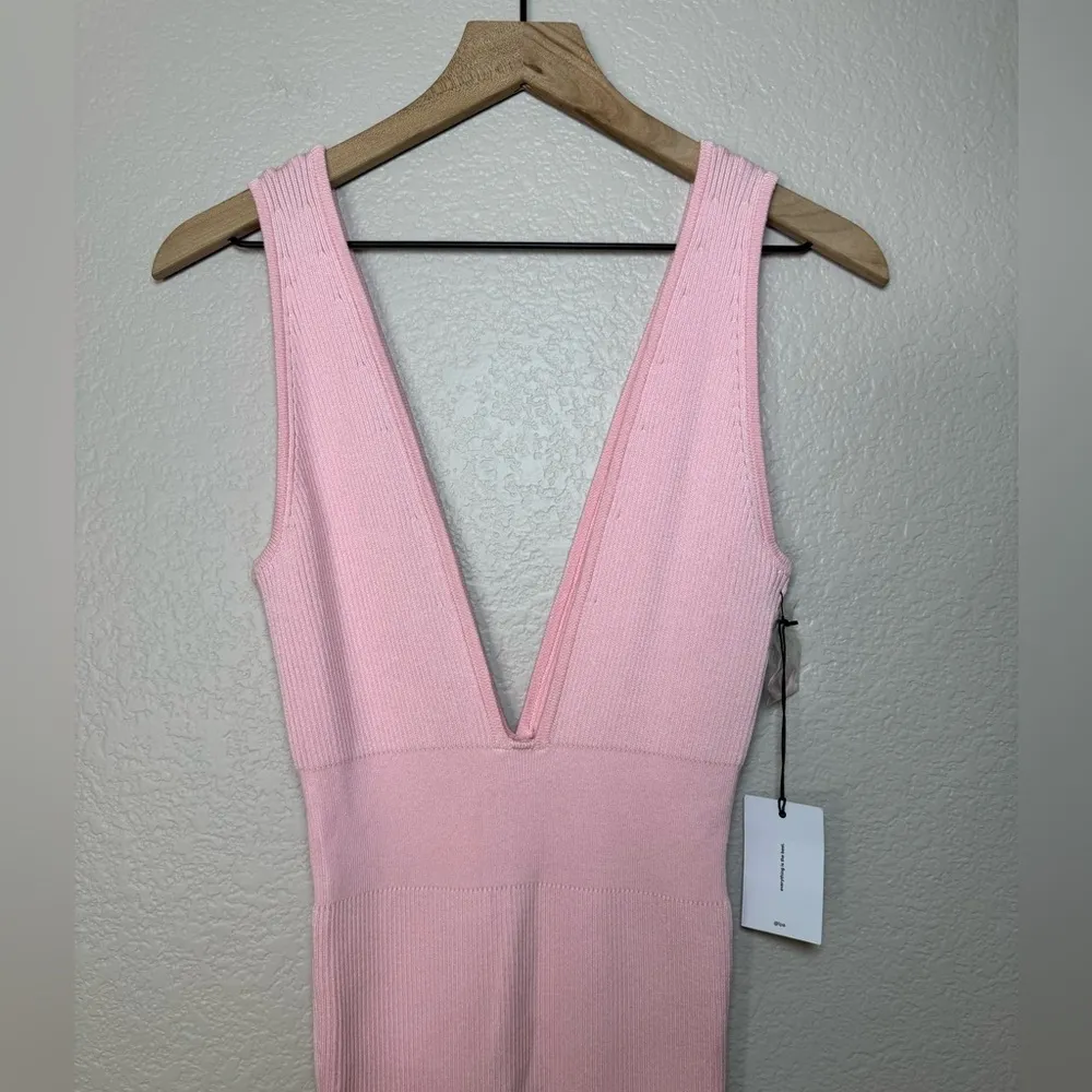 LPA Panya Ruffle Midi dress Pink size Small New with tags $260 Revolve - Image 4