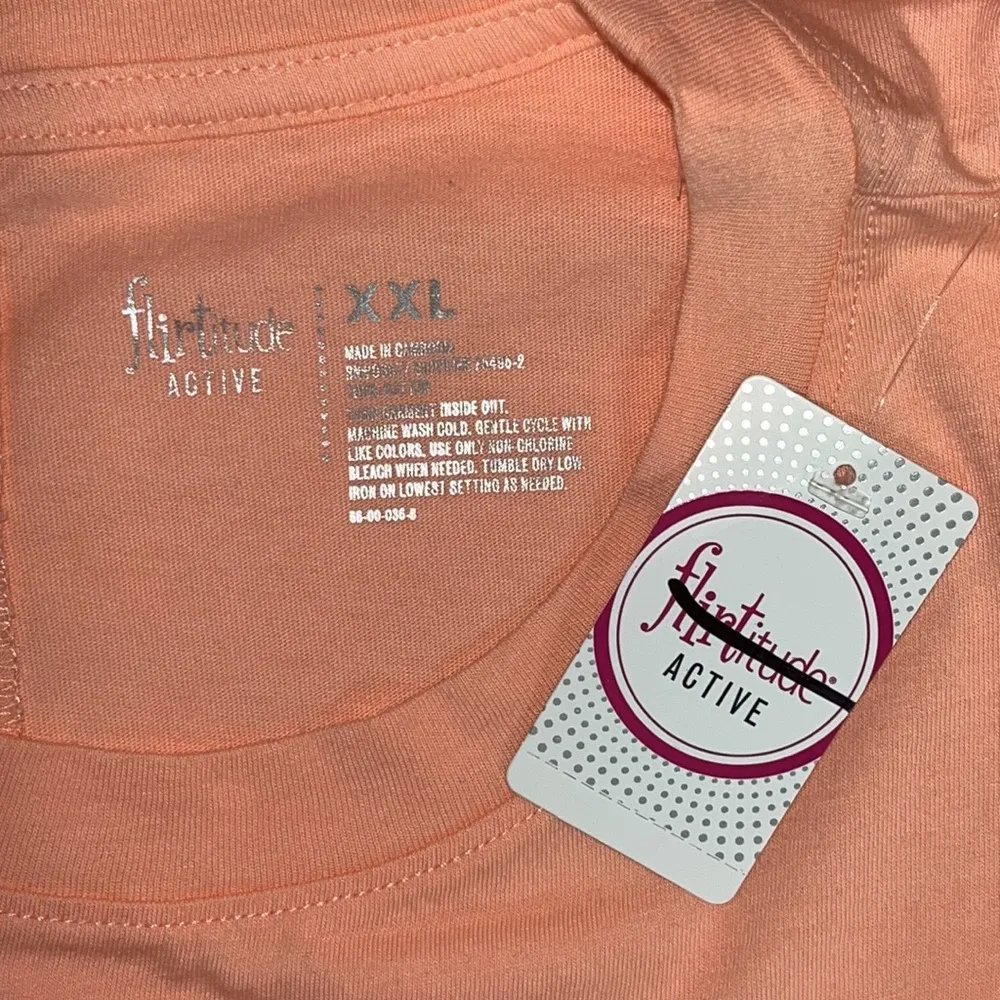 Flirtitude Active NWT Size XXL Coral Local Surfers Beach Wave Crop Top T-Shirt - Image 5