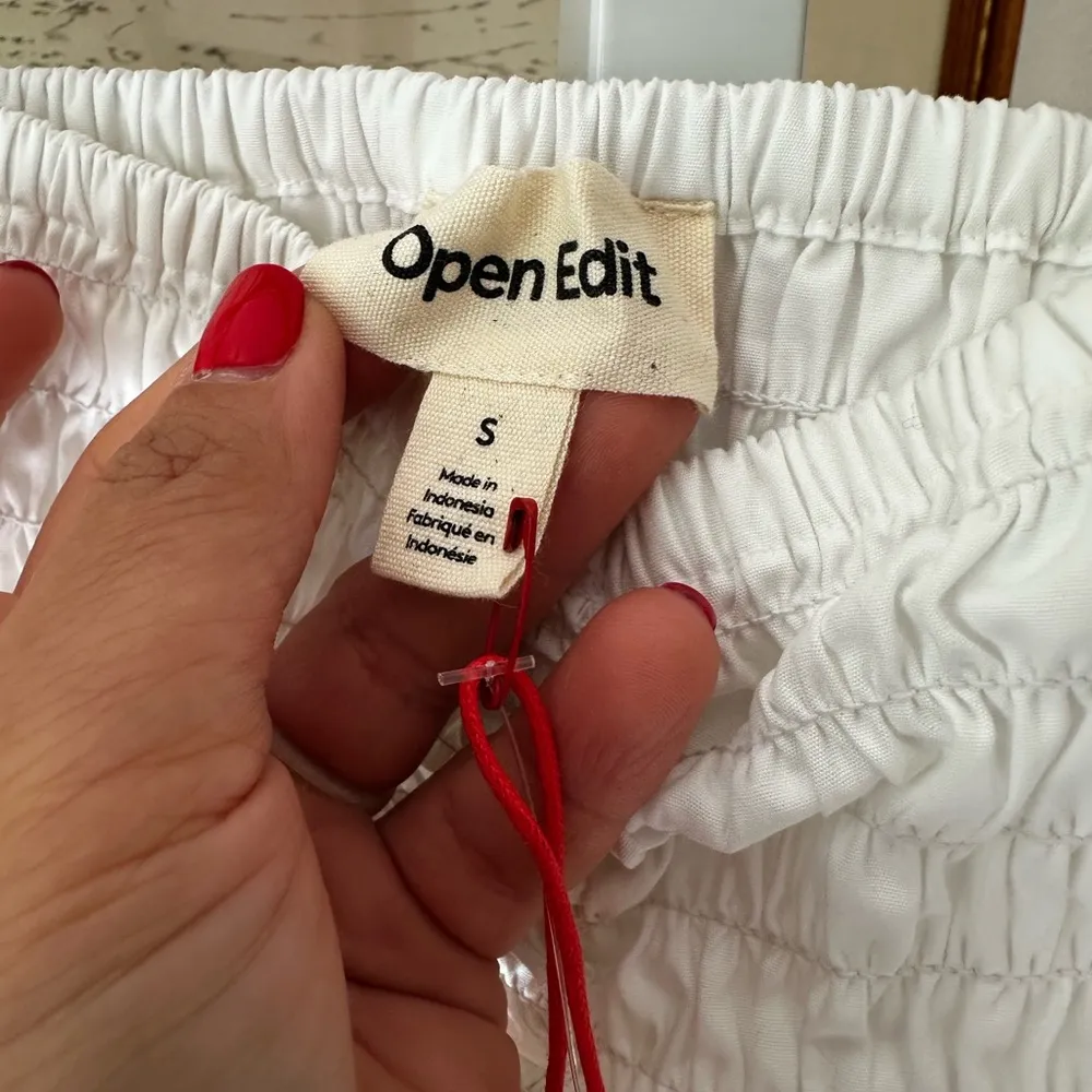 Open Edit White Ruched Puff Sleeve Blouse - Image 4